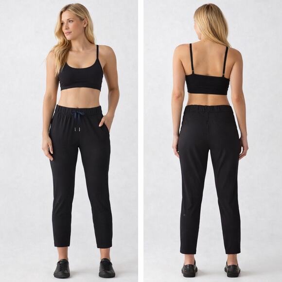 Lululemon Pants - Lululemon On The Fly Pant Luxtreme Black 7/8 Sz 4 Jogger Athleisure Lounge Comfy
